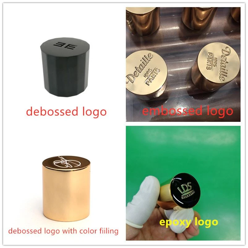 available logo on Zamac perfume cap