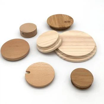 Wood cap for candle packaging